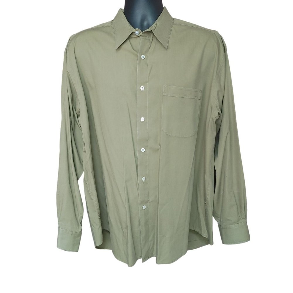 Neno Cerruti Men's Beige Long Sleeve Button Up Dress Shirt 17.5 + 34-35 - Picture 1 of 4